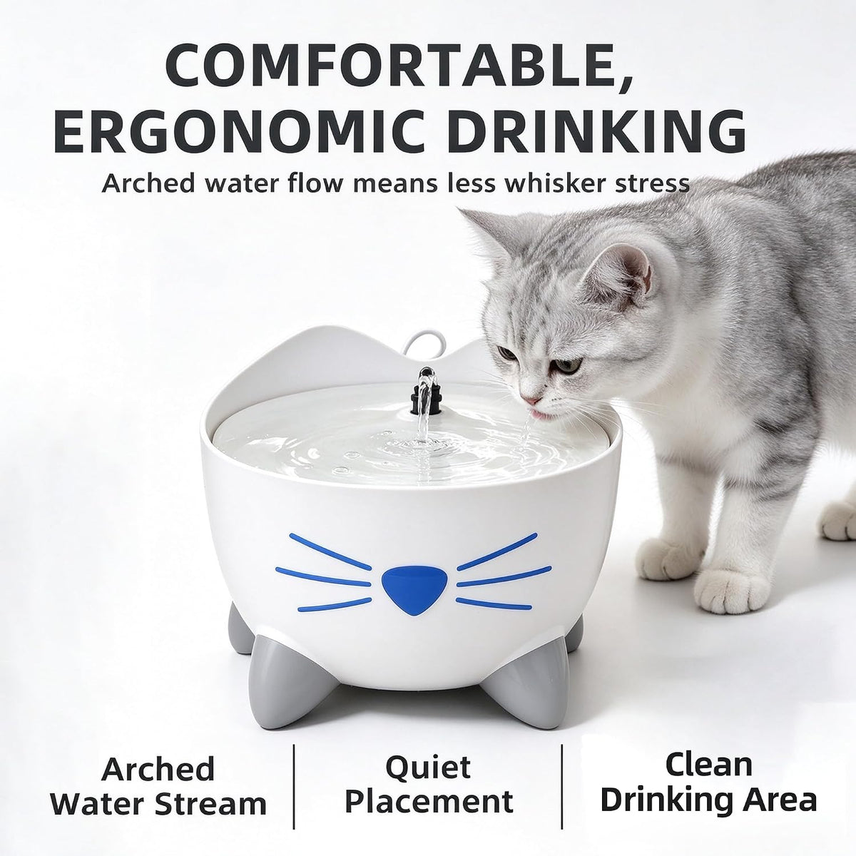 Water Fountain Nozzle Compatible with Catit Pixi Cat Water Fountain，White