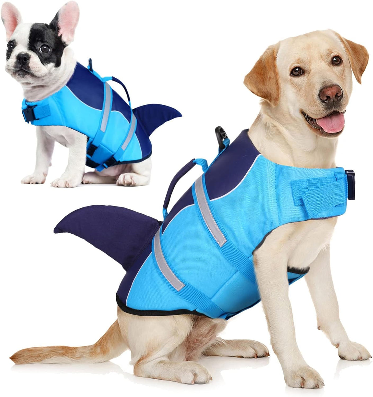 Dog Life Jacket Shark Dog Life Vest for Swimming Boating, M