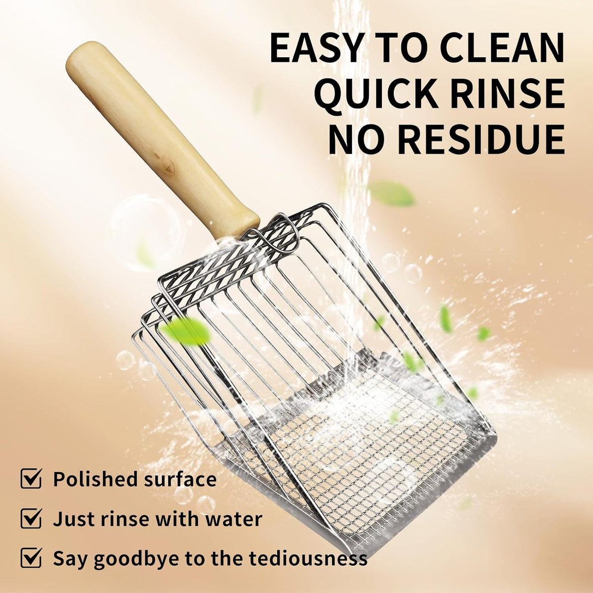 Cat Litter Scoop,Premium Kitty Shovel with Hook and Hole,Durable Heavy Duty