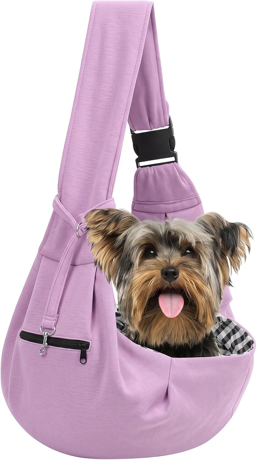 Adjustable Dog Sling Carrier with Pocket, Puppy Carrier for Small Dog & Cat