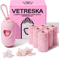 VETRESKA Dog Poop Bag Dispenser with 105 Cherry Blossom Scented Bags