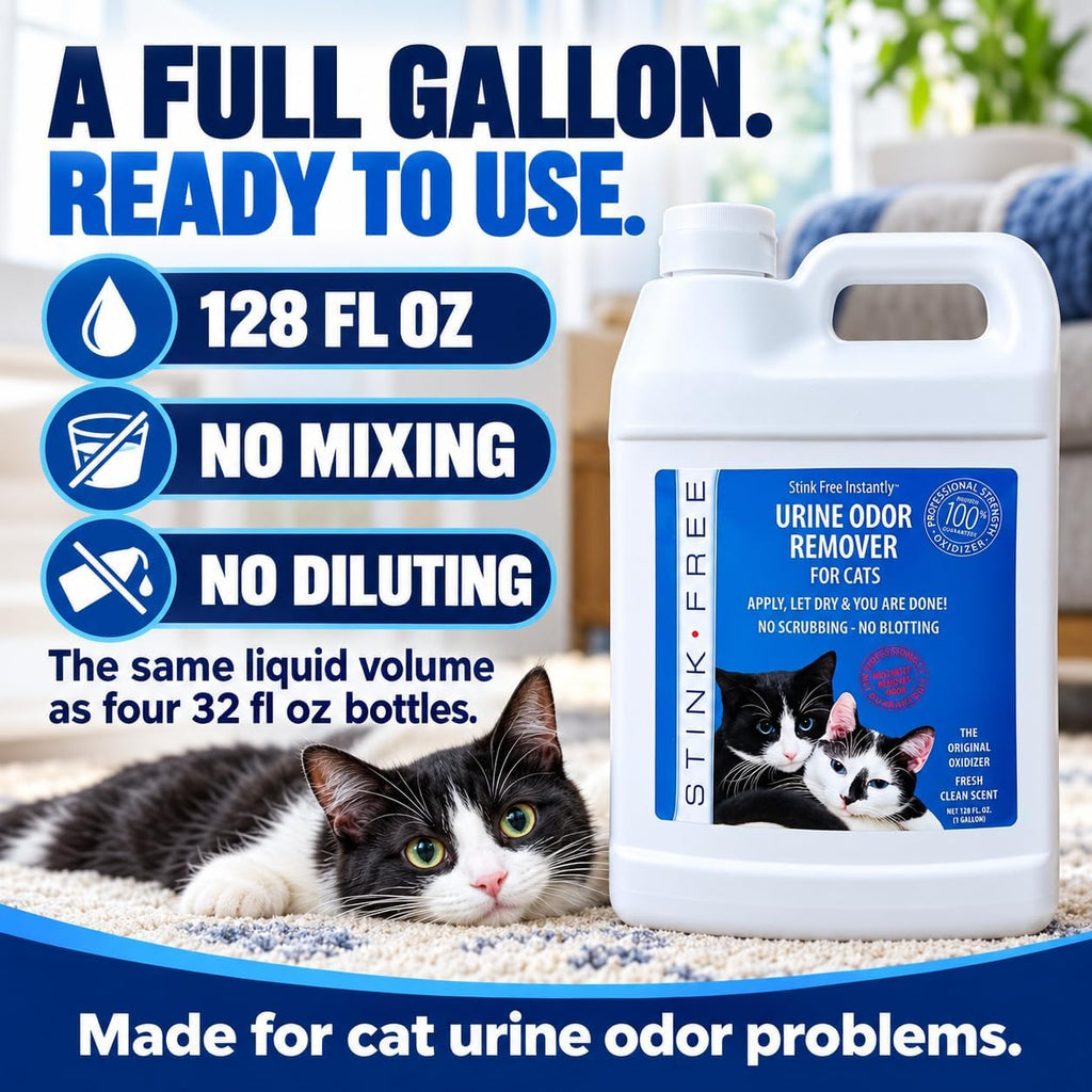 Instantly Urine Odor Remover & Eliminator for Cat Urine, Oxidizer Based Urine Cleaner for Carpets, Rugs, Mattress, etc. 