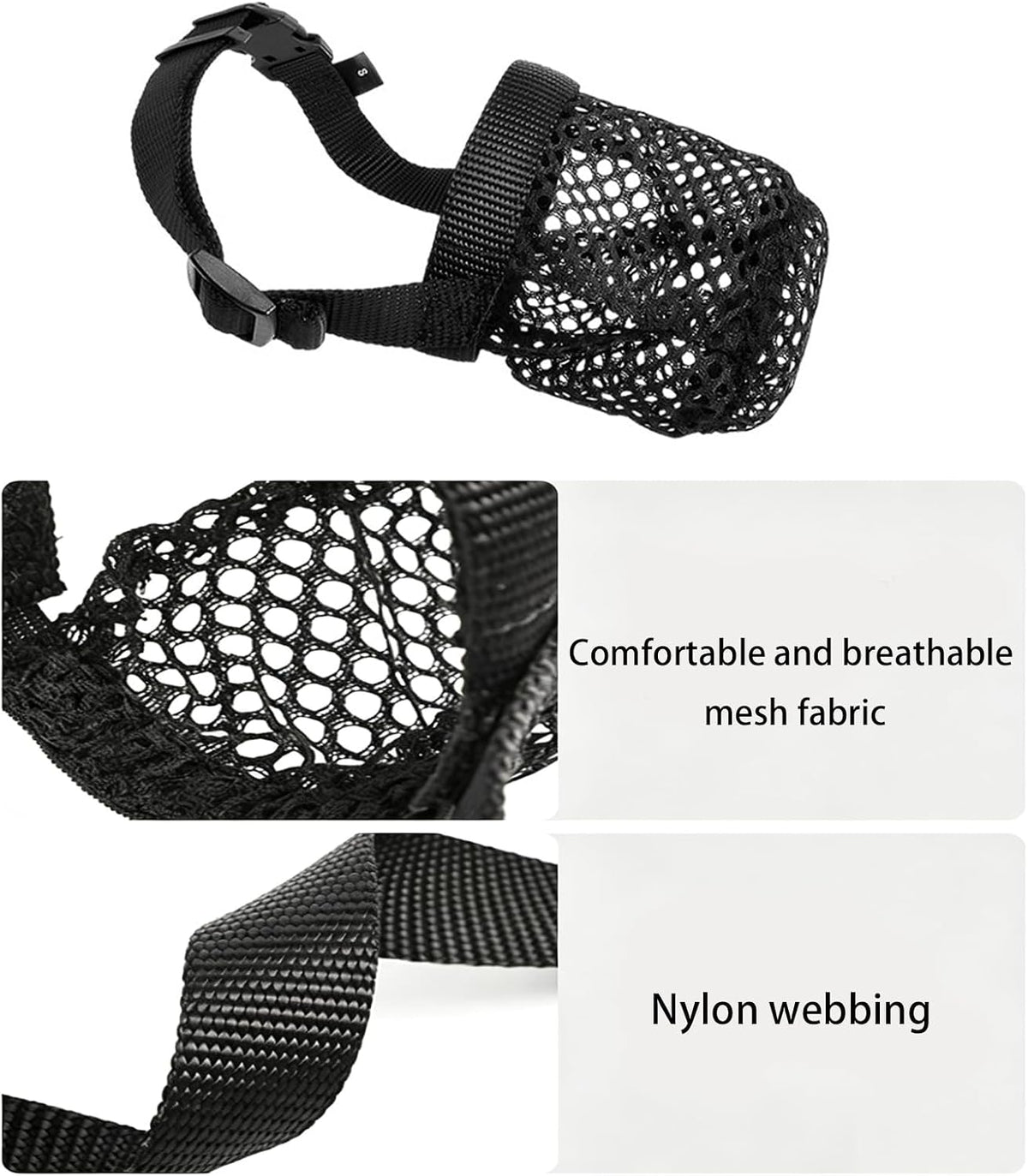 Mesh Dog Muzzle for Small Dogs, Nylon Soft Dog Mouth Cover