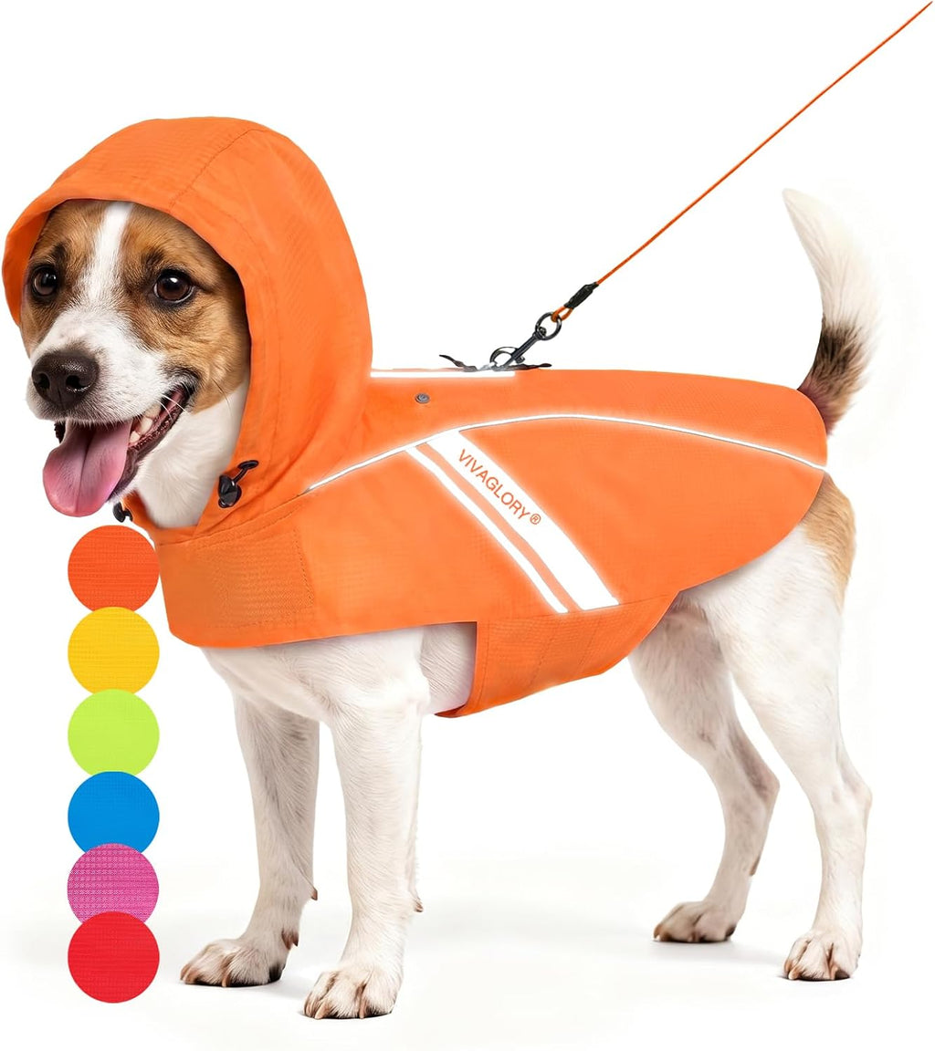 VIVAGLORY Dog Raincoat Wetoff Dog Rain Coat, S, Pink