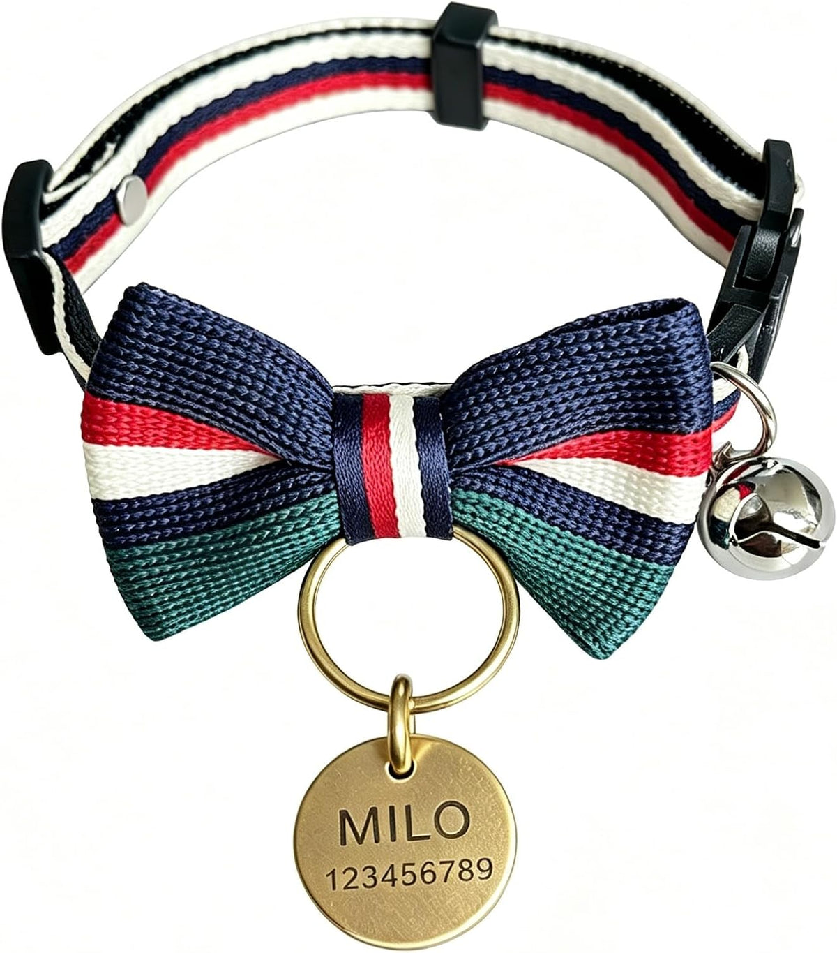 Custom Cat Collar with Name & Bell for Kitten, Breakaway Safety Buckle Pink