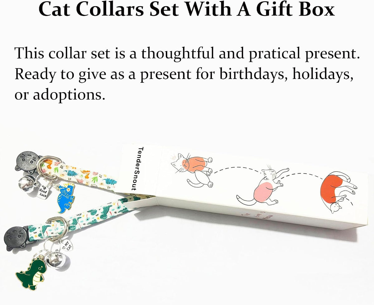 Cotton Cat Collars, Breakaway Polka Dot Kitten Collar for Girl and Boy Cats