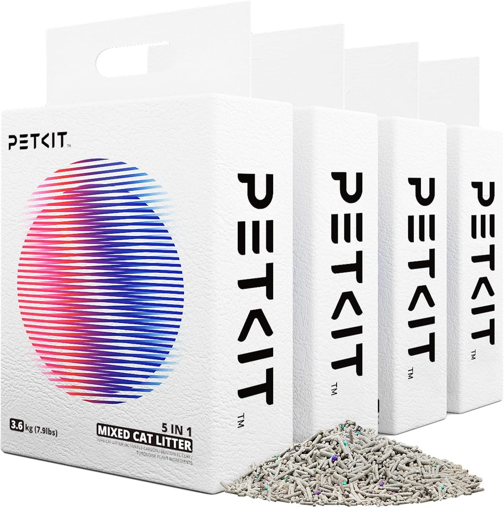 PETKIT Mixed Cat Litter Fast Clumping, Flushable, Ultra Absorbent, 100% Natural Ingredients Litter, Water Dissolvable, R