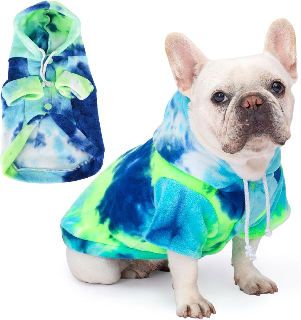 Dog Hoodie Tie Dye Dog Sweatshirt Chic Winter Clothes Ultra-Soft Warm Sweaters for Small Medium Dogs Fashion Pet Clothes