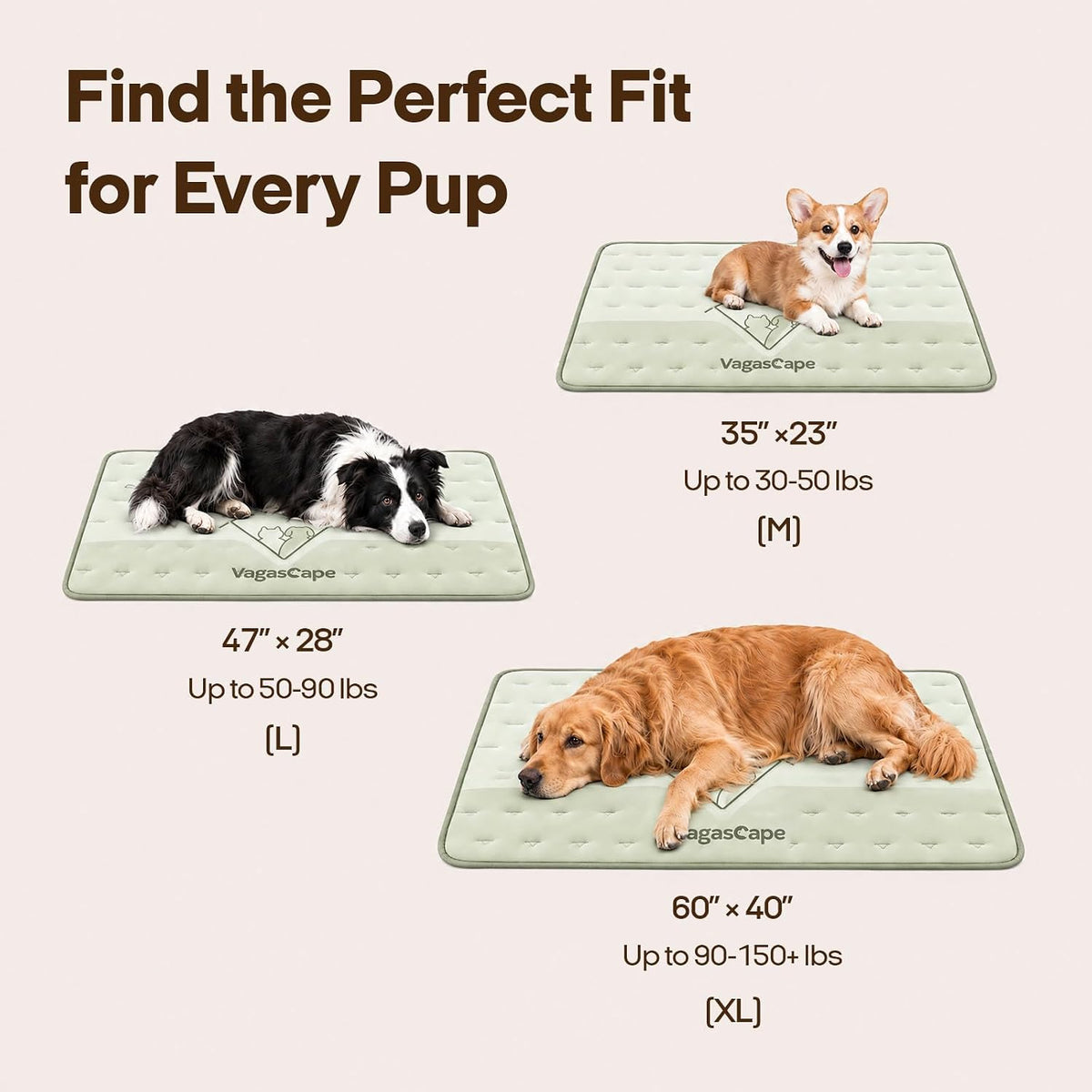 Dog Crate Pad, Washable Warm Dog Mat for Sleeping, 35" x 23"