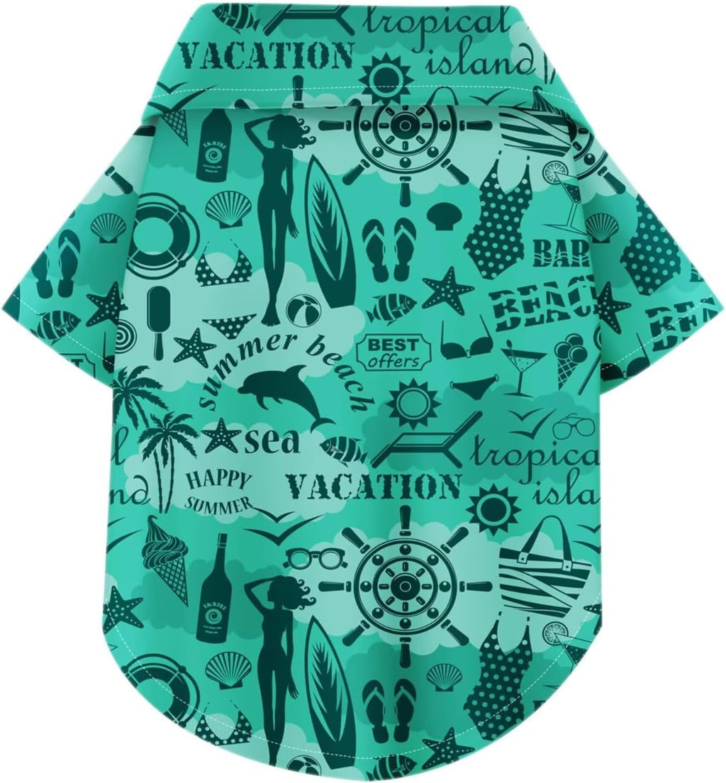Hawaiian Dog Shirt – Lightweight and Breathable Summer T-Shirt with Tropical Prints, Fun Beach Outfit for Small, Medium,