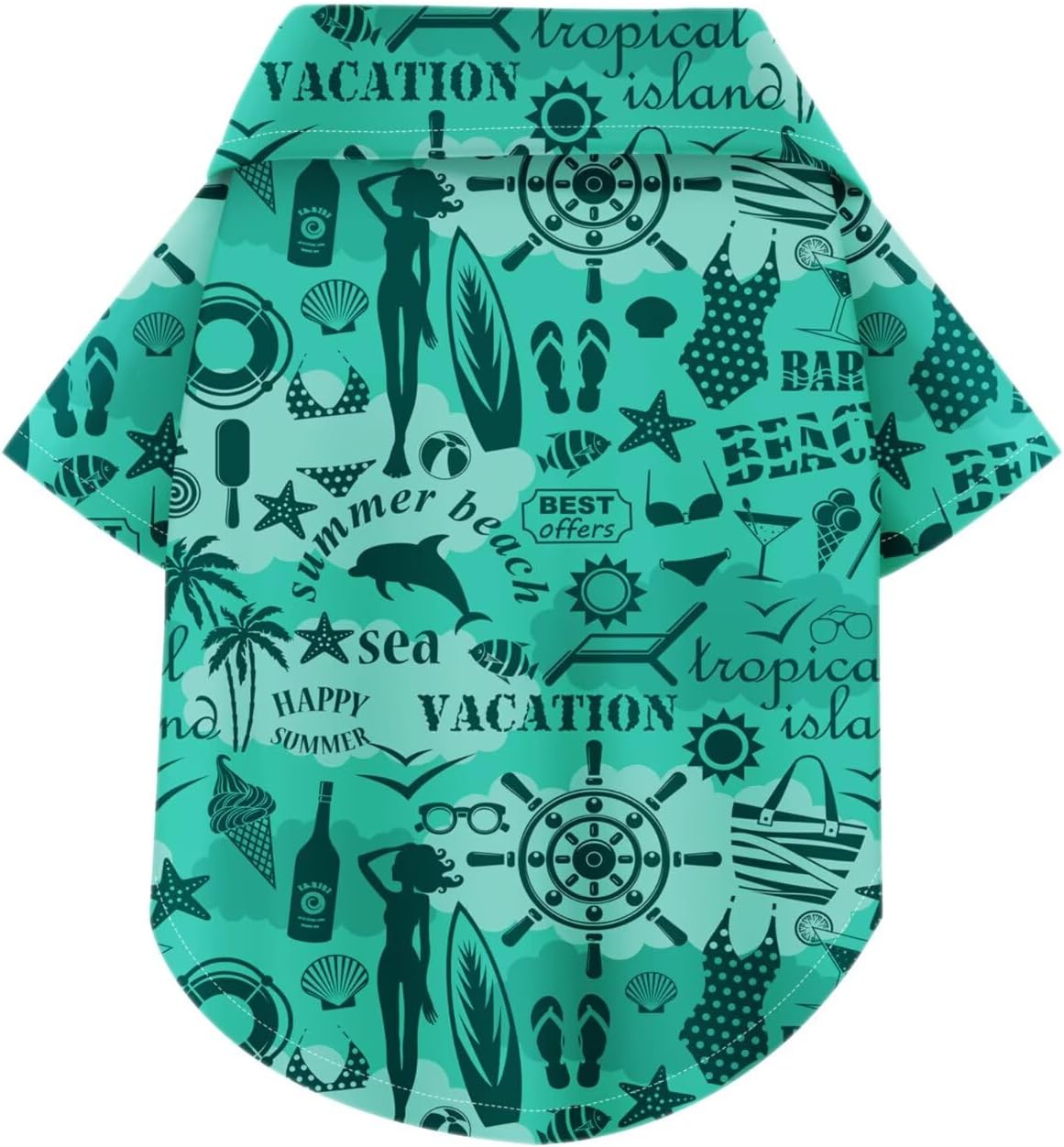 Hawaiian Dog Shirt – Lightweight and Breathable Summer T-Shirt with Tropical Prints, Fun Beach Outfit for Small, Medium,