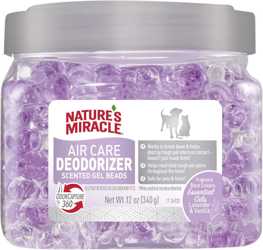 Nature's Miracle Air Care Deodorizer Gel Beads, Lavender Vanilla, 12 oz