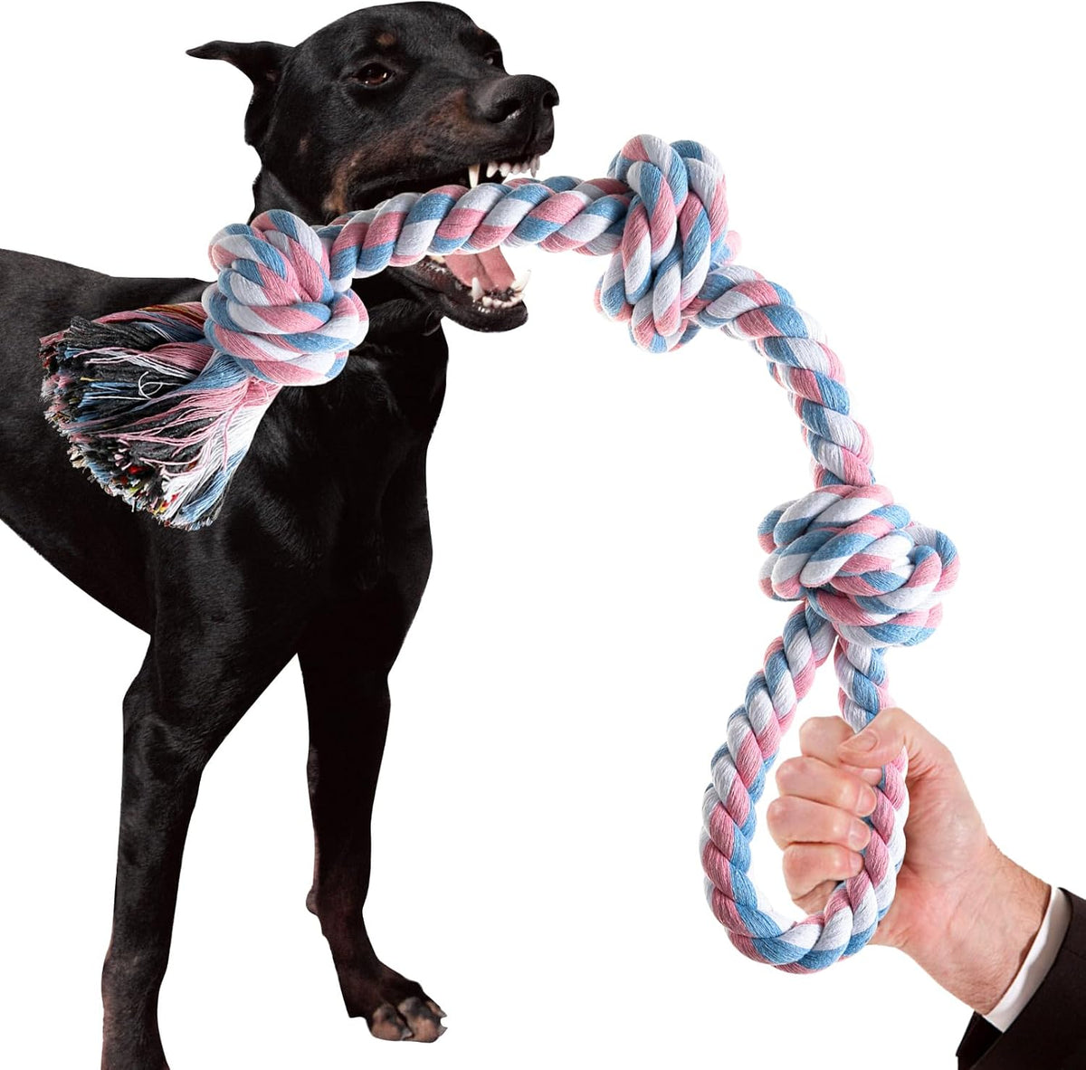 XIGOU Dog Rope Toys Indestructible Dog Toys, Dog Chew Toys for Aggressive Chewers, Tough Puppy Teething Chew Toys for Bo