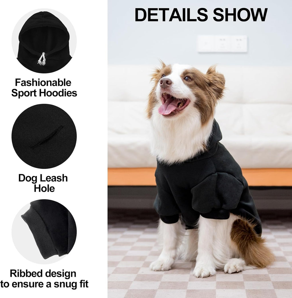 Dog Hoodies for Small Medium Large Dogs,Black L
