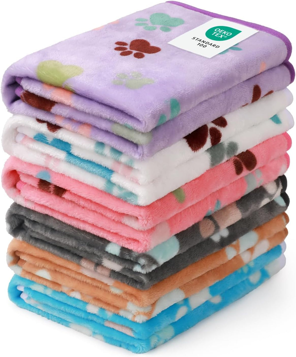 Luciphia 1 Pack 6 Dog Blankets Cat Soft Fluffy Fleece Pet Blanket Warm Cute Print Design Puppy Kitten Doggy Paw Small(23
