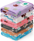 Luciphia 1 Pack 6 Dog Blankets Cat Soft Fluffy Fleece Pet Blanket Warm Cute Print Design Puppy Kitten Doggy Paw Small(23