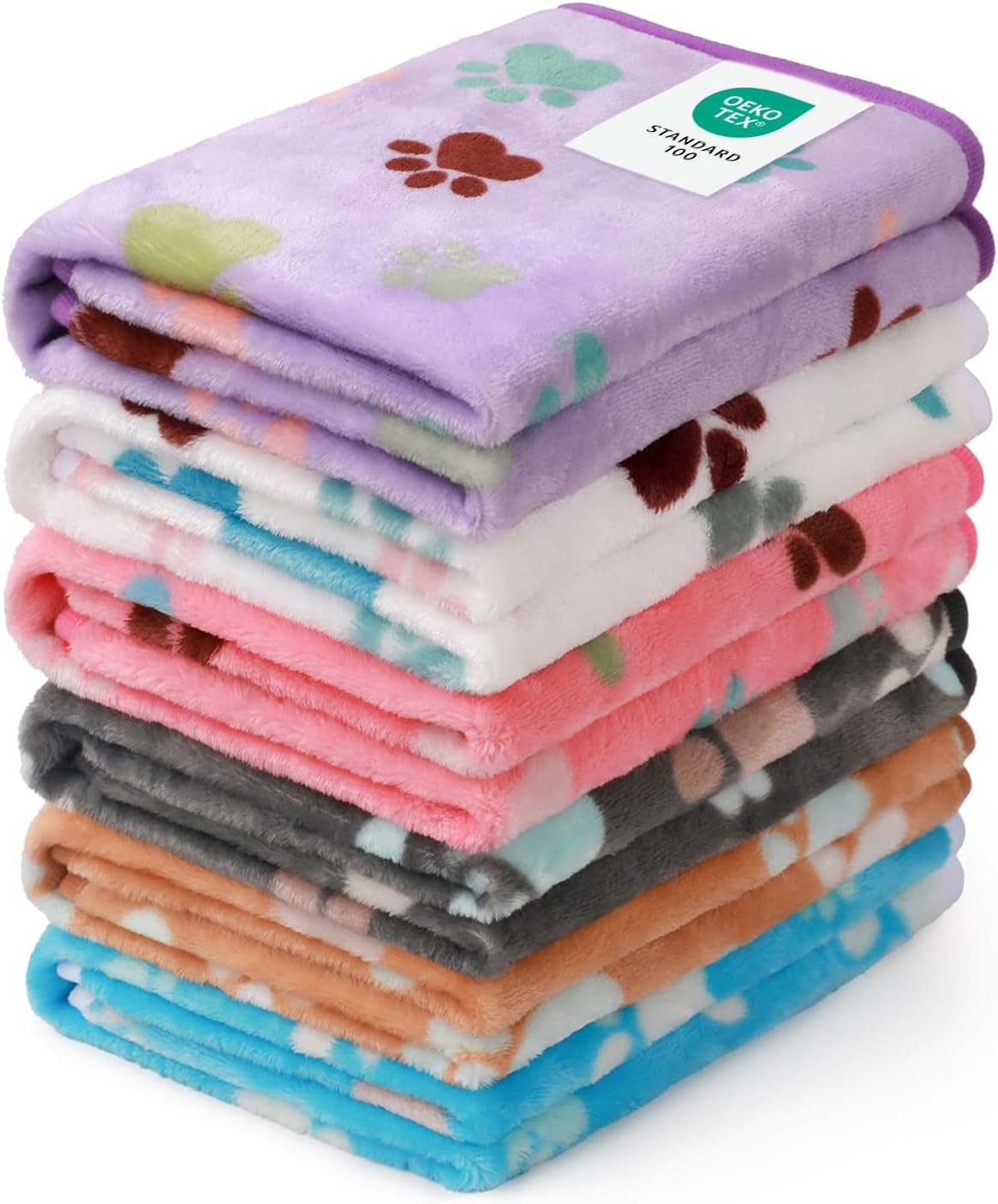Luciphia 1 Pack 6 Dog Blankets Cat Soft Fluffy Fleece Pet Blanket Warm Cute Print Design Puppy Kitten Doggy Paw Small(23
