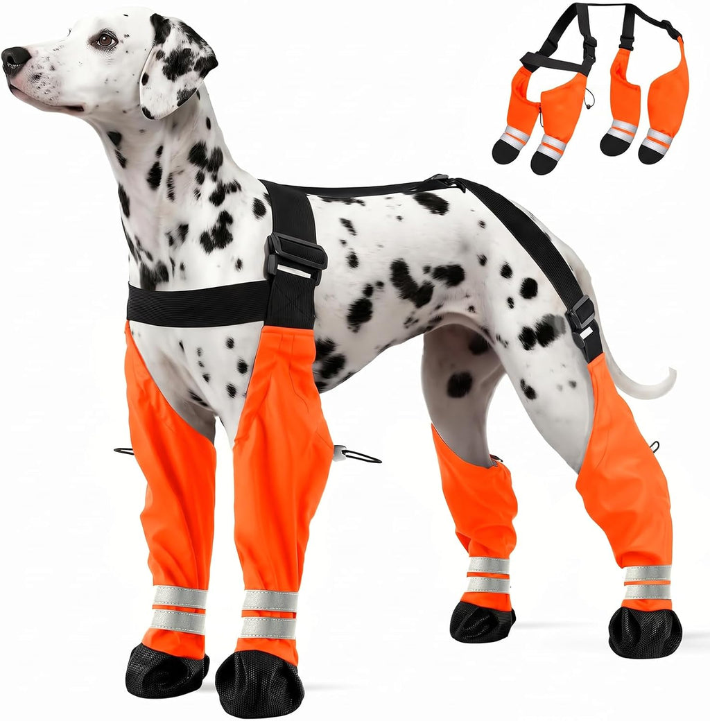 Waterproof Dog Suspender Boots, Dog Boots with Suspenders That Stay On, M