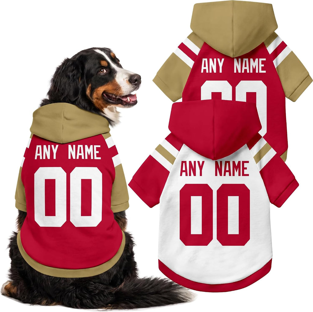 San Francisco Dog Clothes Custom Name Number Jersey Style Hoodie