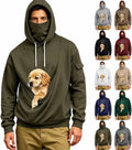 Pet Pouch Hoodie Dog Cat Carrier Sweatshirt with Built-in Face Mask