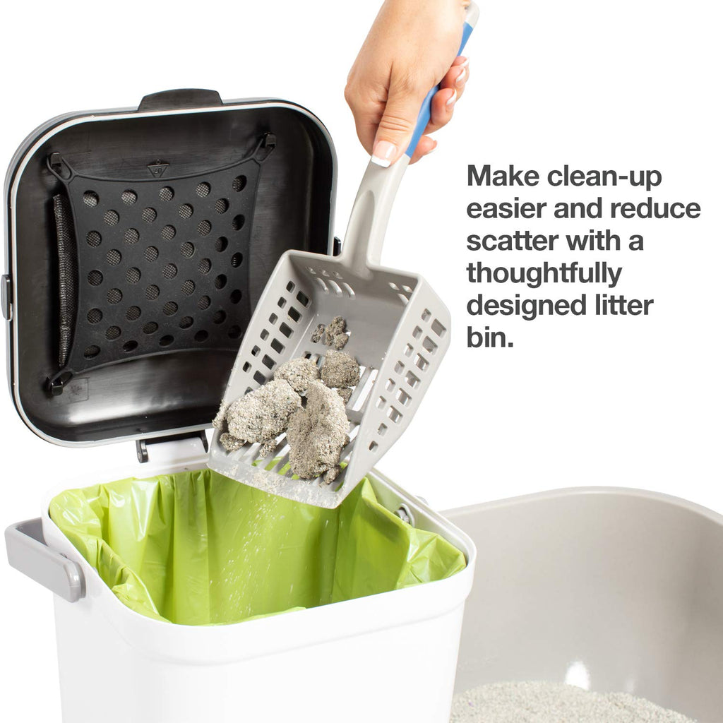 PetFusion Portable Cat Litter Disposal; Innovative Dog Poop Trash Can with Locking Handle, included Deodorizer; Built-in