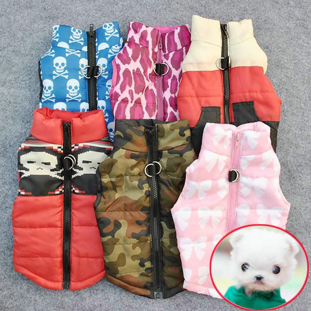Winter Dog Vest - Warm Coat for Cold Weather, Windproof & Waterproof. Small Dogs ONLY - Teddy, Chihuahua, Yorkshire. Cam