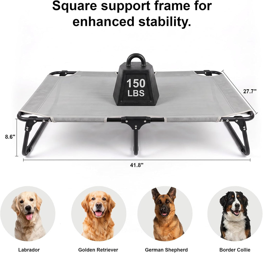 Foldable Elevated Dog Cot Bed, Raised Pet Beds for Large & Medium Dogs