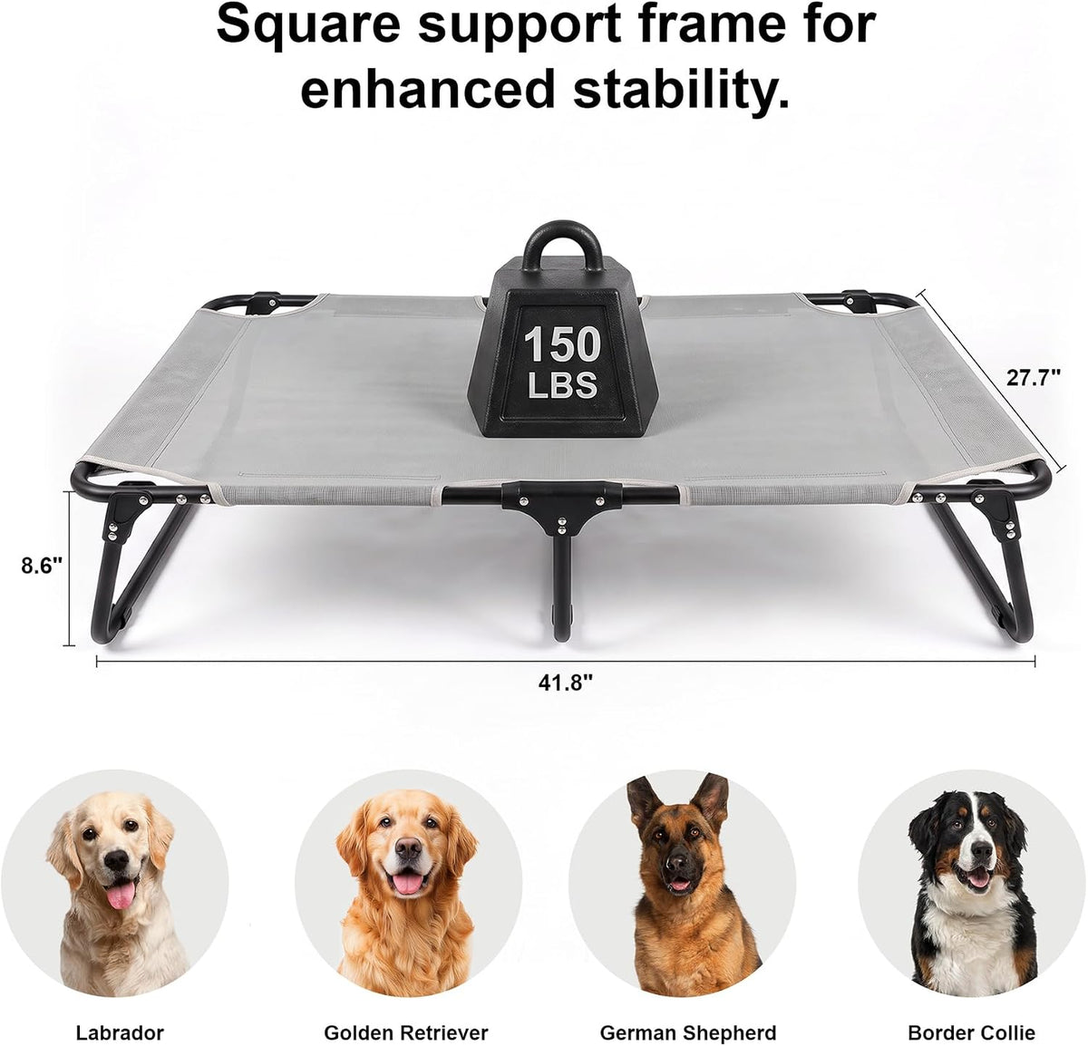 Foldable Elevated Dog Cot Bed, Raised Pet Beds for Large & Medium Dogs