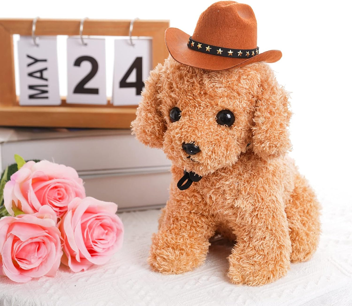 choyaxo Pet Cowboy Costume Cosplay Cap Halloween Costumes for Dogs Cat Pet Party Decoration Mini Cowboy Hat (Brown, Smal