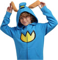 Bioworld Dog Man Emblem Boys' Blue Long Sleeve Cosplay Zip-Up Hoodie