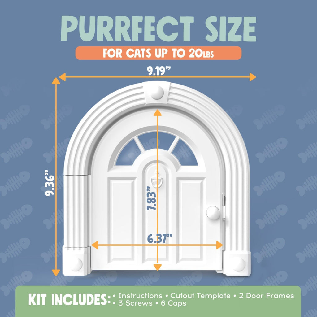 Purrfect Portal Meow Manor® Cat Door Interior Door - No-Flap, Fits Cats Up to 20 lbs, Easy DIY Setup, No Training Needed