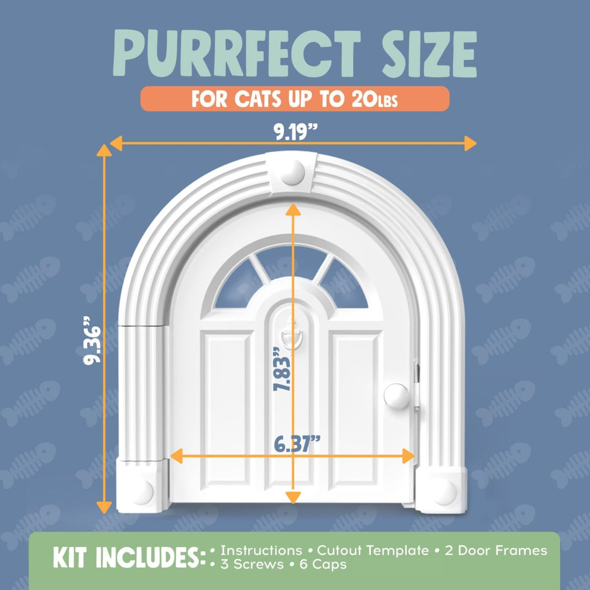 Purrfect Portal Meow Manor® Cat Door Interior Door - No-Flap, Fits Cats Up to 20 lbs, Easy DIY Setup, No Training Needed