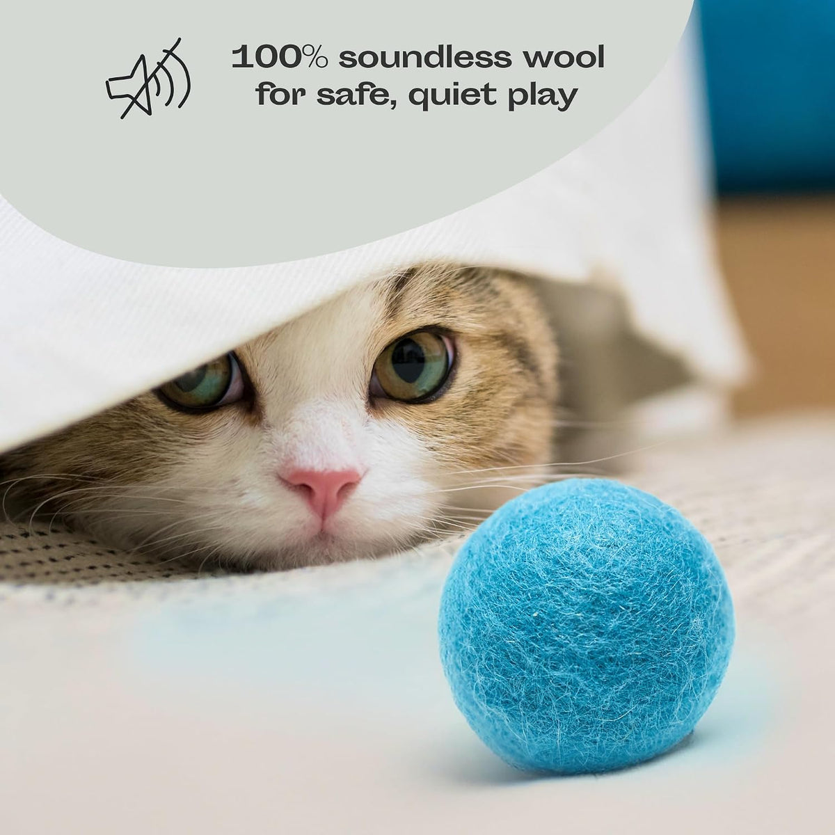 MEOWFIA Wool Ball Toys - 6-Pack of Safe for Cats and Small Dogs Balls - 1.5 Inch Felted Wool Cat Toy and Dog Toy - Perfe