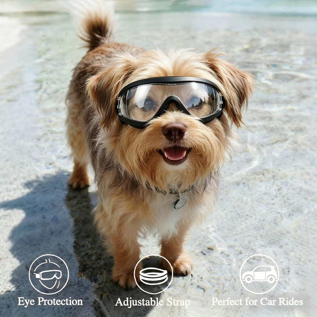 Dog Goggles Small Breed Windproof Anti-Fog Dog Sunglasses Clear View Dog Glasses for Walks/Car Rides/Motorcycle Riding/B