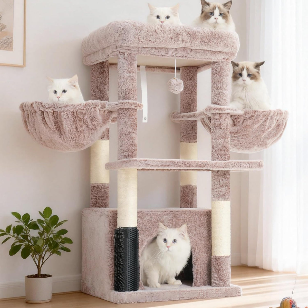 Hey-brother Cat Tree Tower with Large Platform, Spacious Condo, MPJ060G