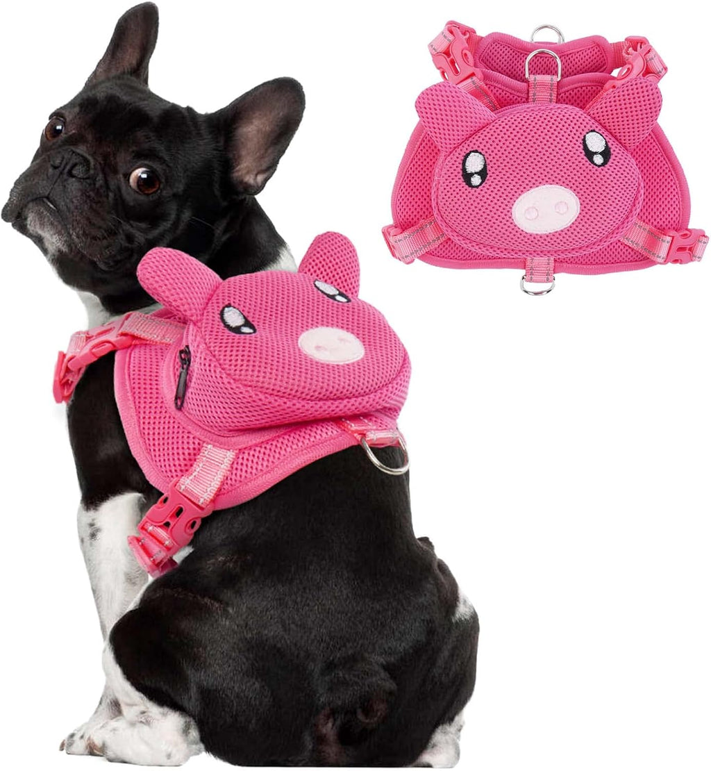Dog Harness with Backpack, Adjustable Dog Backpack Harness for Small Medium Dogs, No-Pull Breathable Backpacks for Dogs 