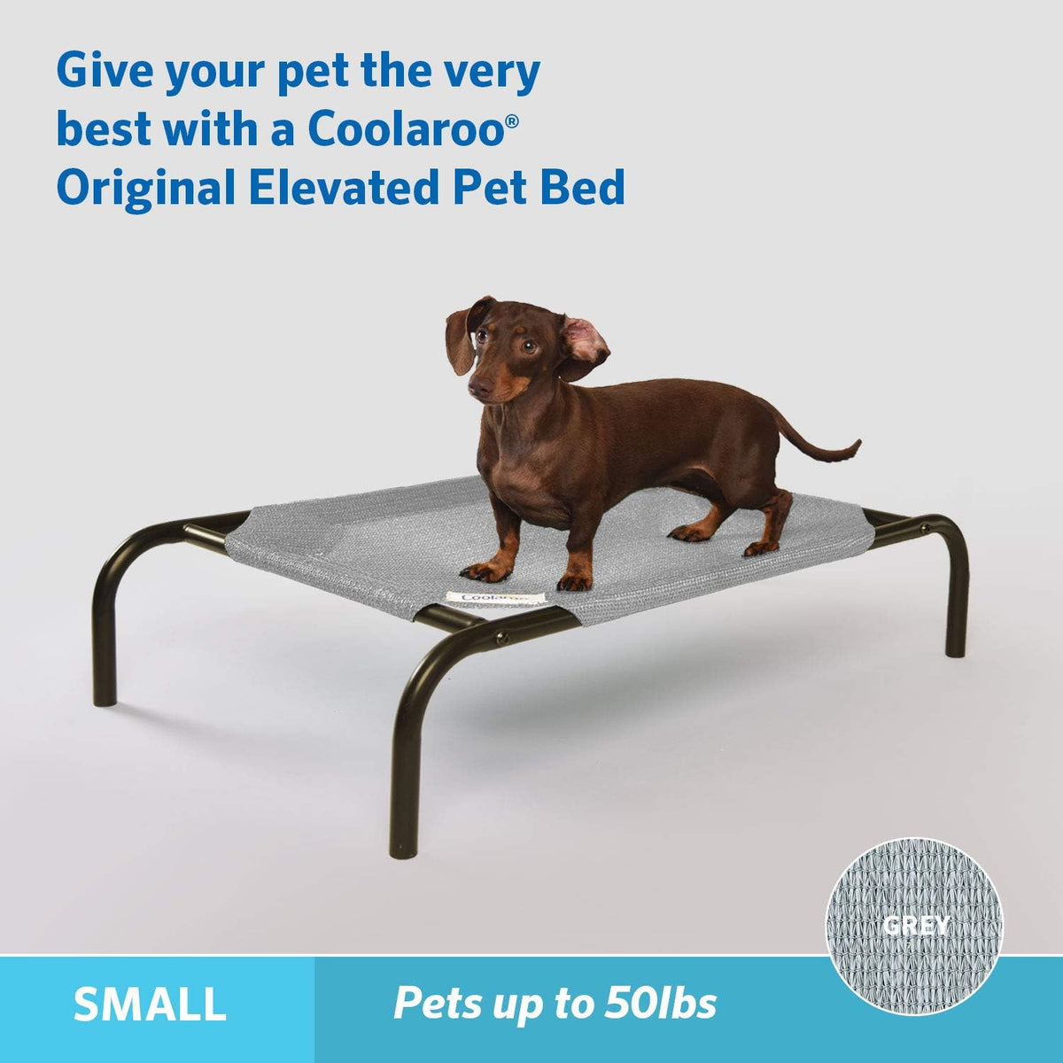Coolaroo Original Elevated Dog Bed - Breathable Off-The-Ground Pet Bed with Cooling Fabric, Joint Relief & Moisture-Resi
