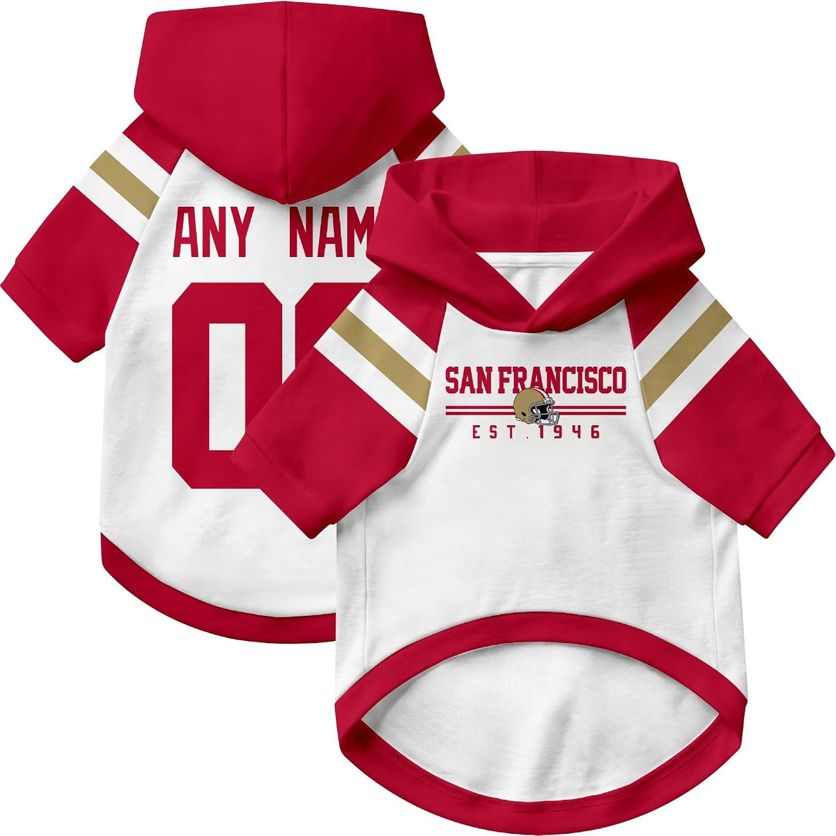 San Francisco Dog Clothes Custom Name Number Jersey Style Hoodie