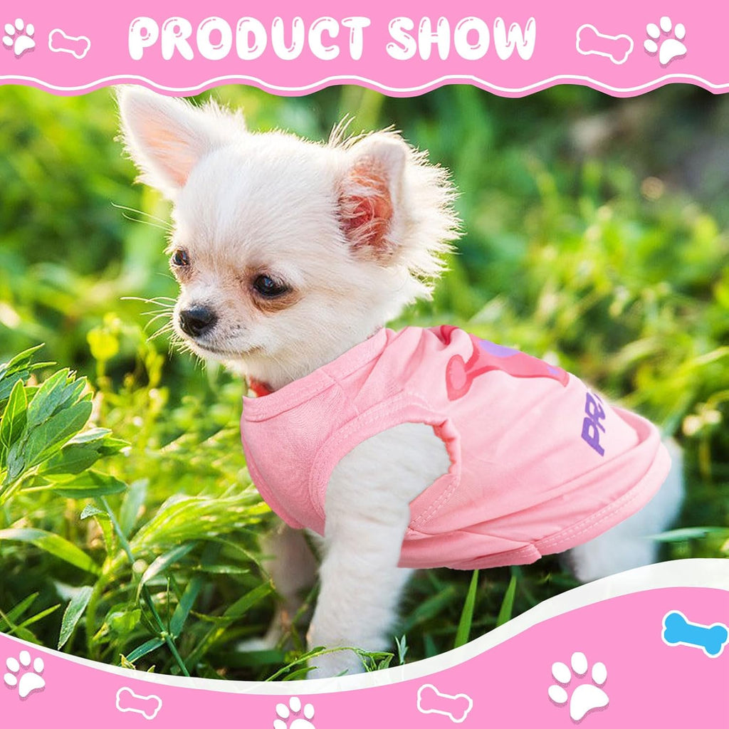 4 Pieces Dog Clothes for Small Dogs Girl Soft Puppy Shirt Cute Chihuahua Teacup Dog Clothes Female Dog Shirts Breathable