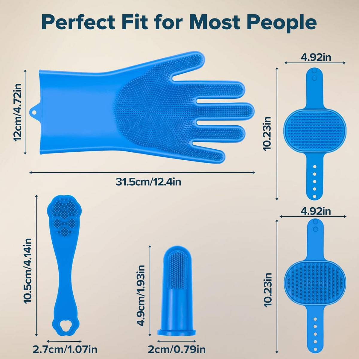 6PCS Grooming & Bath Supplies for Dogs, Cats | Dog Washing Gloves | Dog Bath Brush | Dog Shower Brush | Pet Grooming Glo