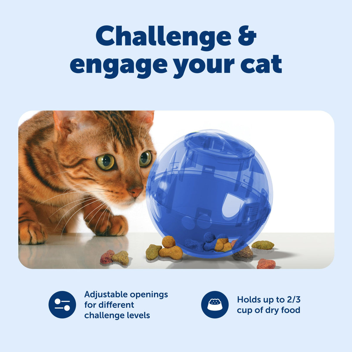 PetSafe Slimcat Feeder Ball Cat Toy, Blue