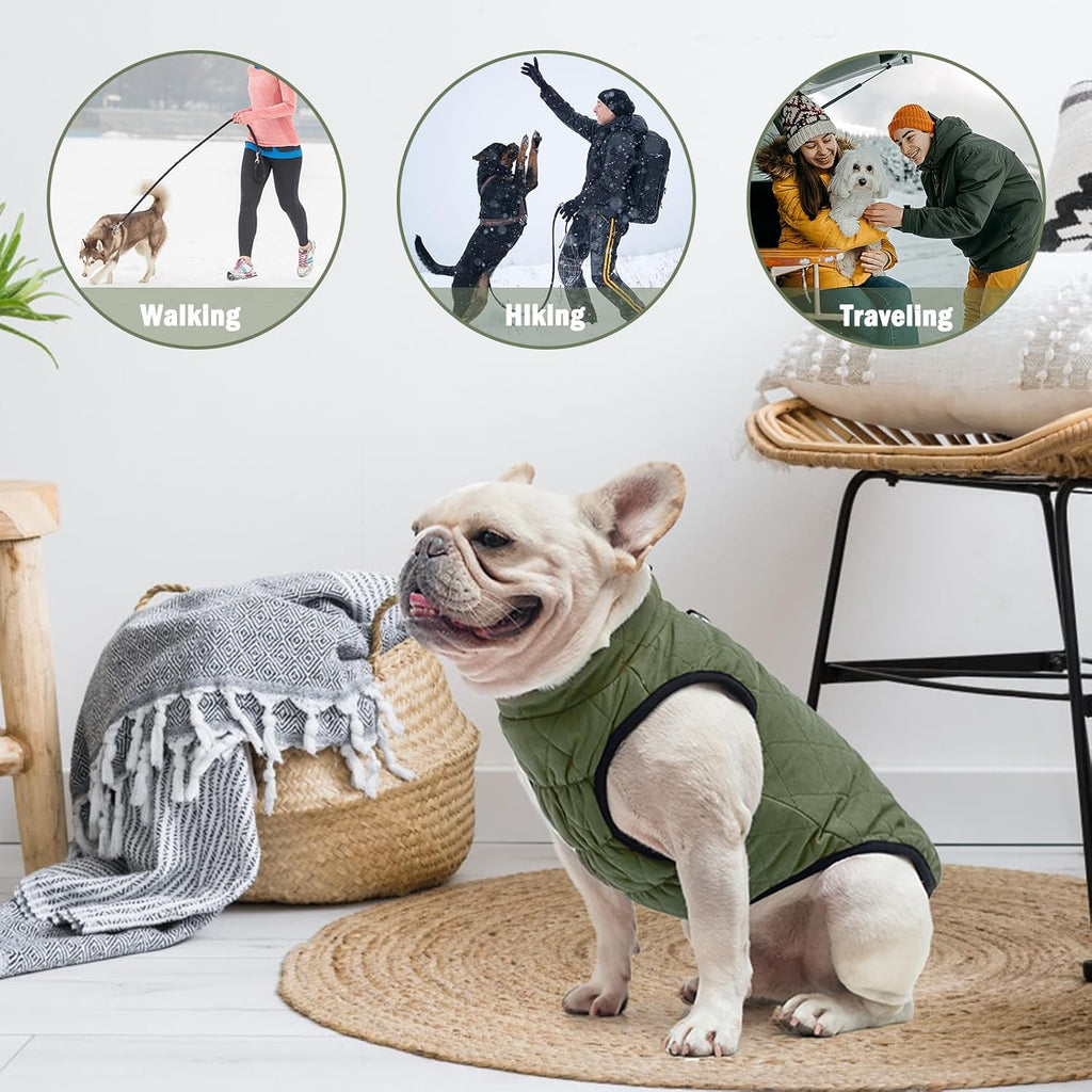 Winter Dog Vest Coat with Harness Built In
