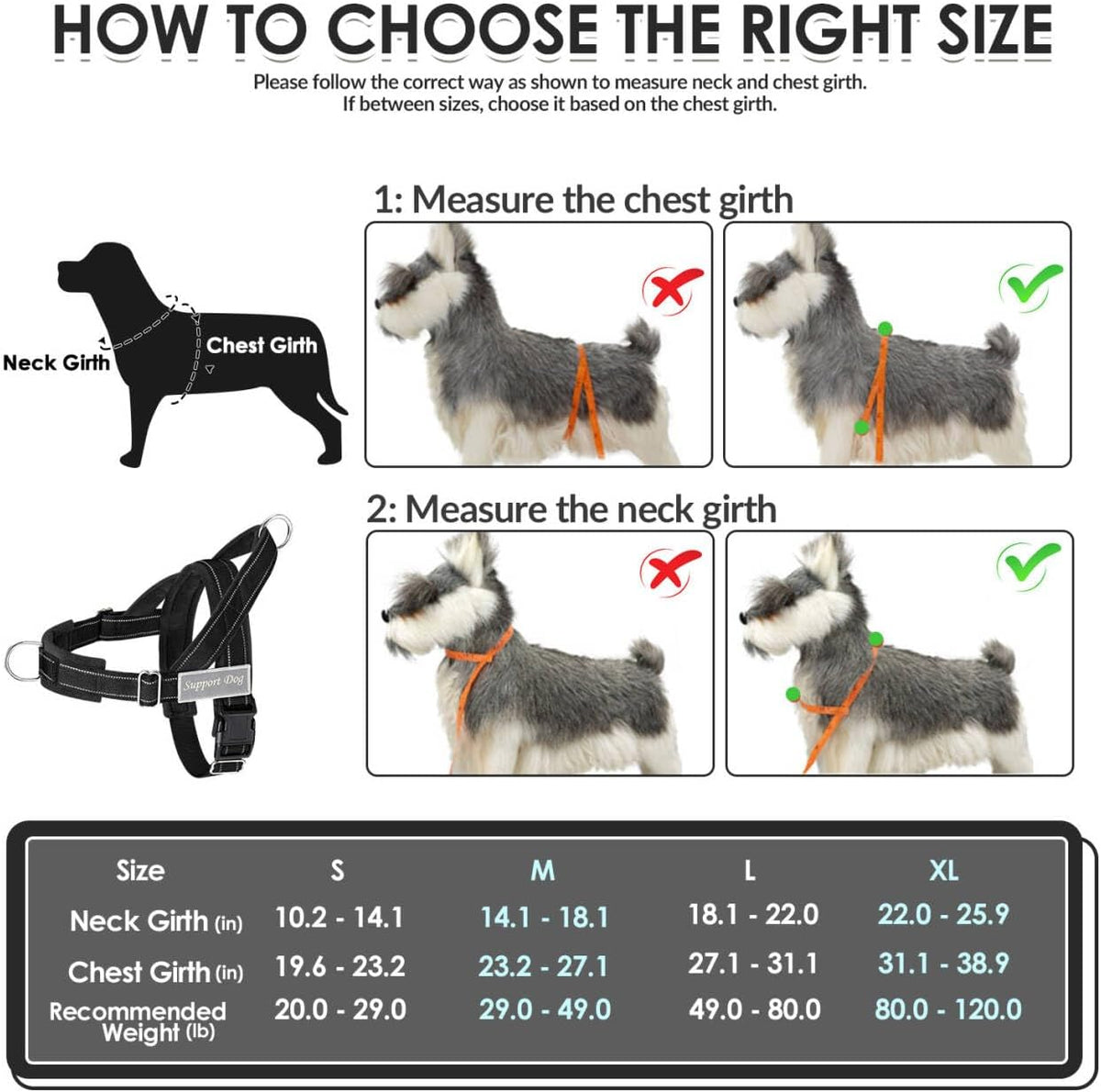 SlowTon No Pull Dog Harness and Leash Set - Heavy Duty, Soft Padded