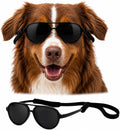 G010 Dog pet Costume Aviator Sunglasses for Medium Breeds 20-40 lbs (Black)