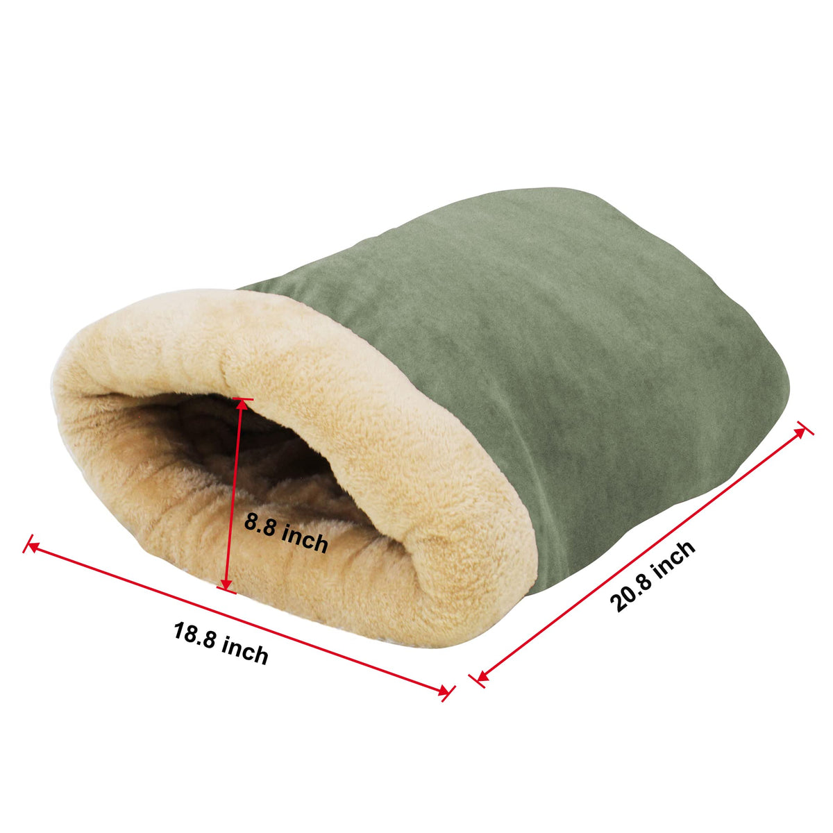 GOOPAWS 4 in 1 Self Warming Burrow Cat Bed Hideway Sleeping Cuddle Cave