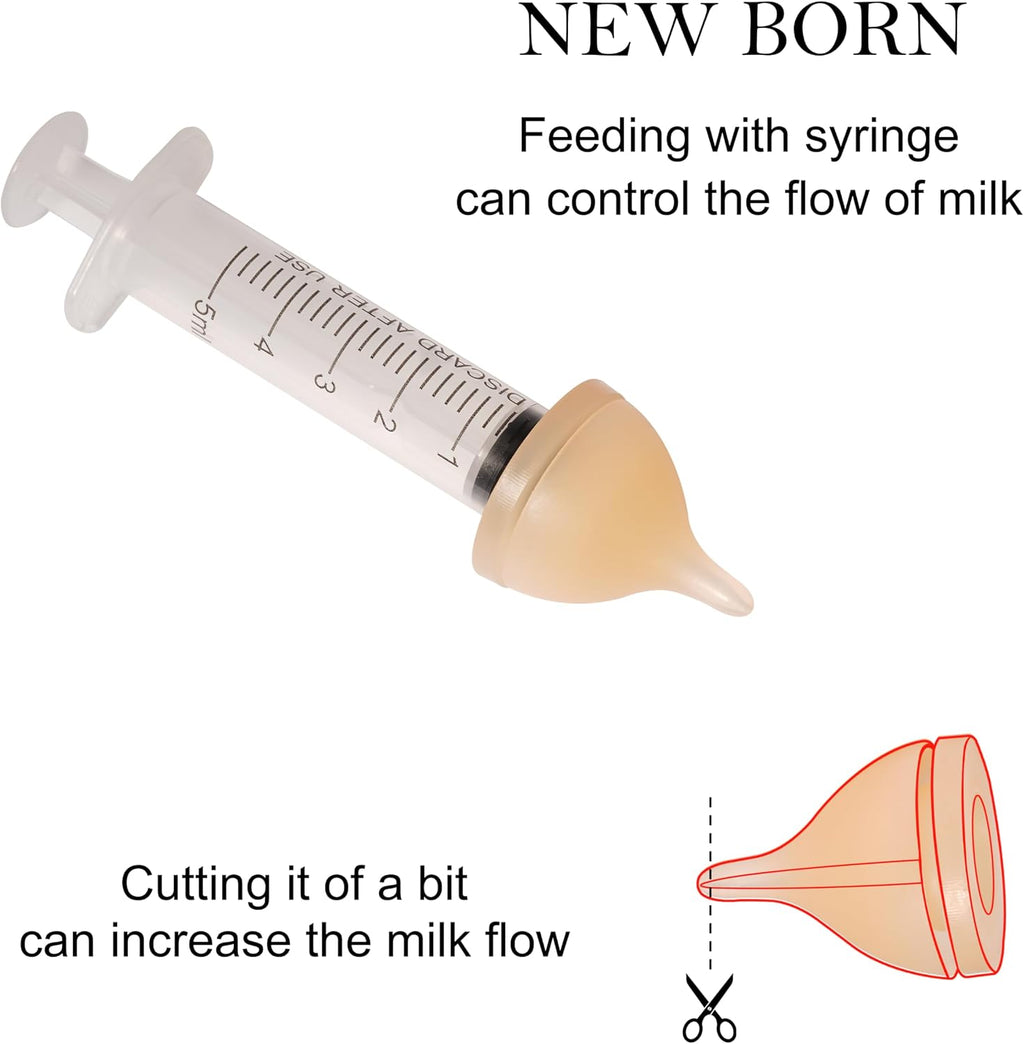 Kittens Feeder Bottle,Silicone Feeding Nipple and Syringes