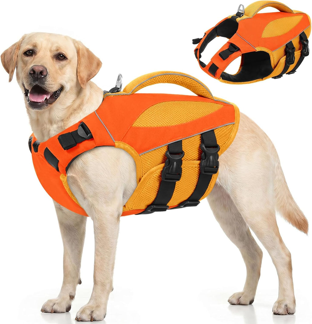 Dog Life Jacket High Buoyancy Small Dog Life Vest for Swimming, S