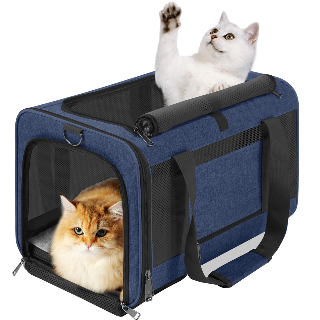 GAPZER Large Cat Carrier Soft, Collapsible Travel Pet Carry Bag, Small Dogs