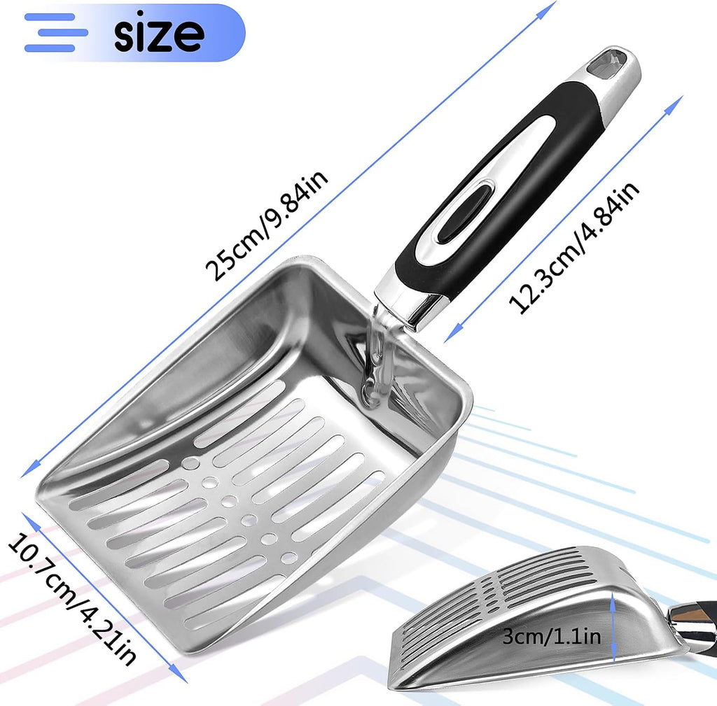 Stainless Steel Cat Litter Scoop,Metal Cat Litter Scoop,Kitty Metal Scooper,Sturdy Mesh Scooper