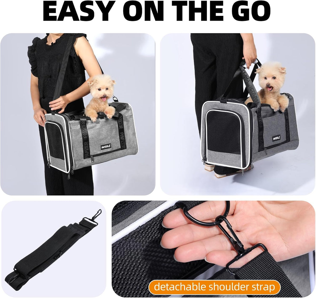 Cat Carrier for Travel, Soft-Sided, Top Loading, Privacy Curtain, to 20 lbs